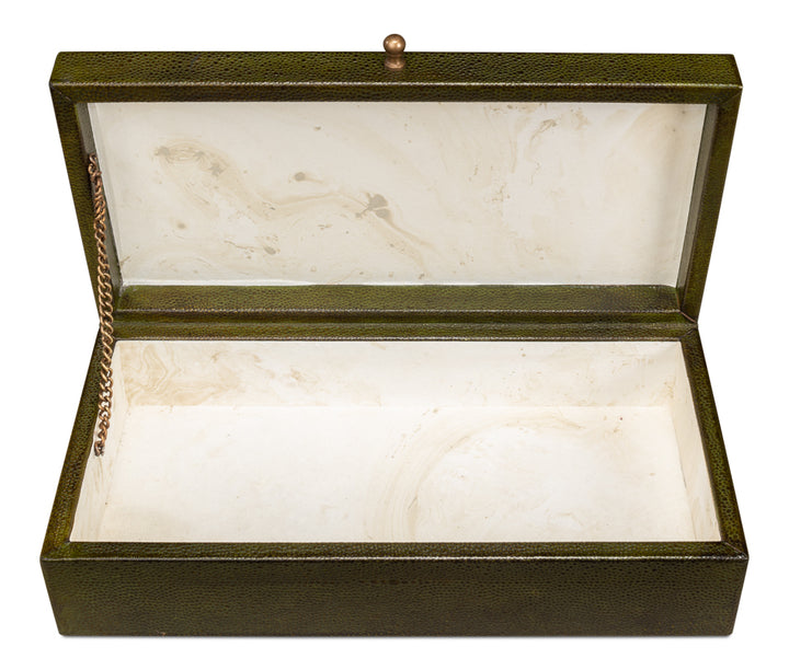 American Home Furniture | Sarreid - Gatsburg Shagreen Box - Leaf - Set Of 2