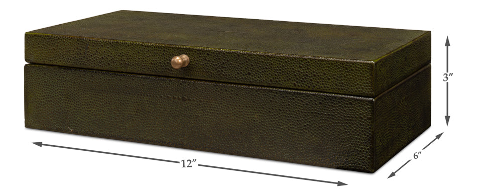 American Home Furniture | Sarreid - Gatsburg Shagreen Box - Leaf - Set Of 2