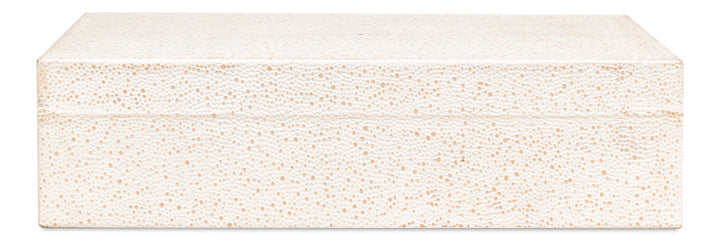 American Home Furniture | Sarreid - Gatsburg Shagreen Box Osprey White - S/2 