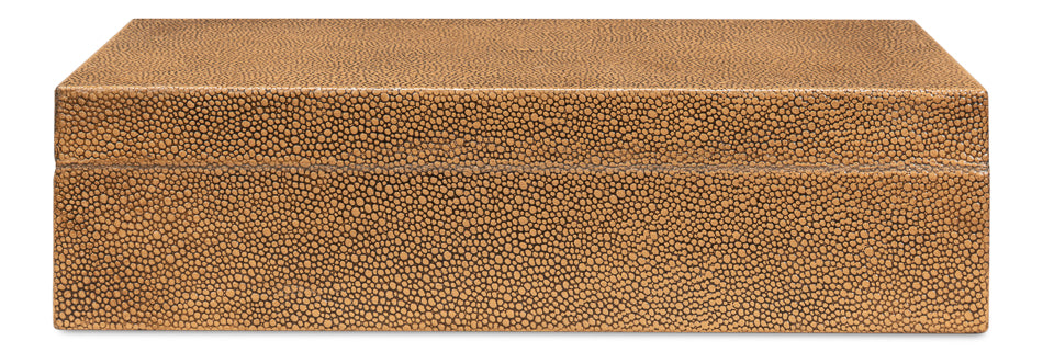 American Home Furniture | Sarreid - Gatsburg Shagreen Box - Tawny Brown - S/2 