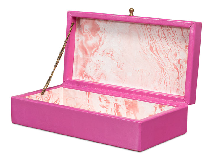 American Home Furniture | Sarreid - Gatsburg Shagreen Box - Pink - Set Of 2