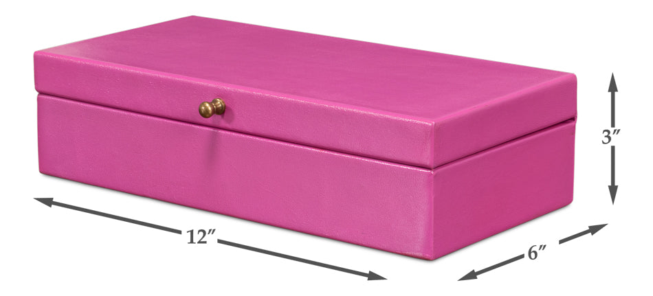 American Home Furniture | Sarreid - Gatsburg Shagreen Box - Pink - Set Of 2