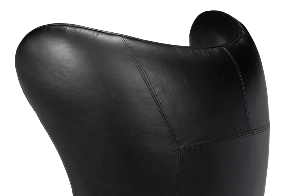 American Home Furniture | Sarreid - Jacobean Mid 20th Century Egg Chair Blk 