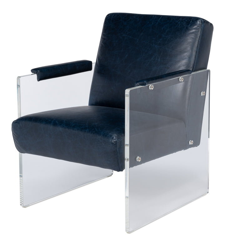 American Home Furniture | Sarreid - Holloway Armchair - Chateau Blue