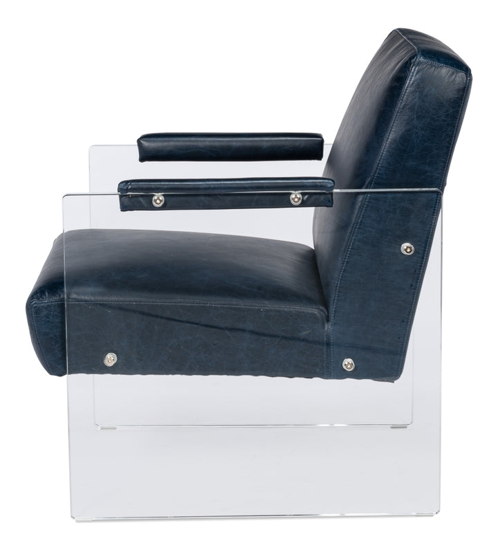 American Home Furniture | Sarreid - Holloway Armchair - Chateau Blue