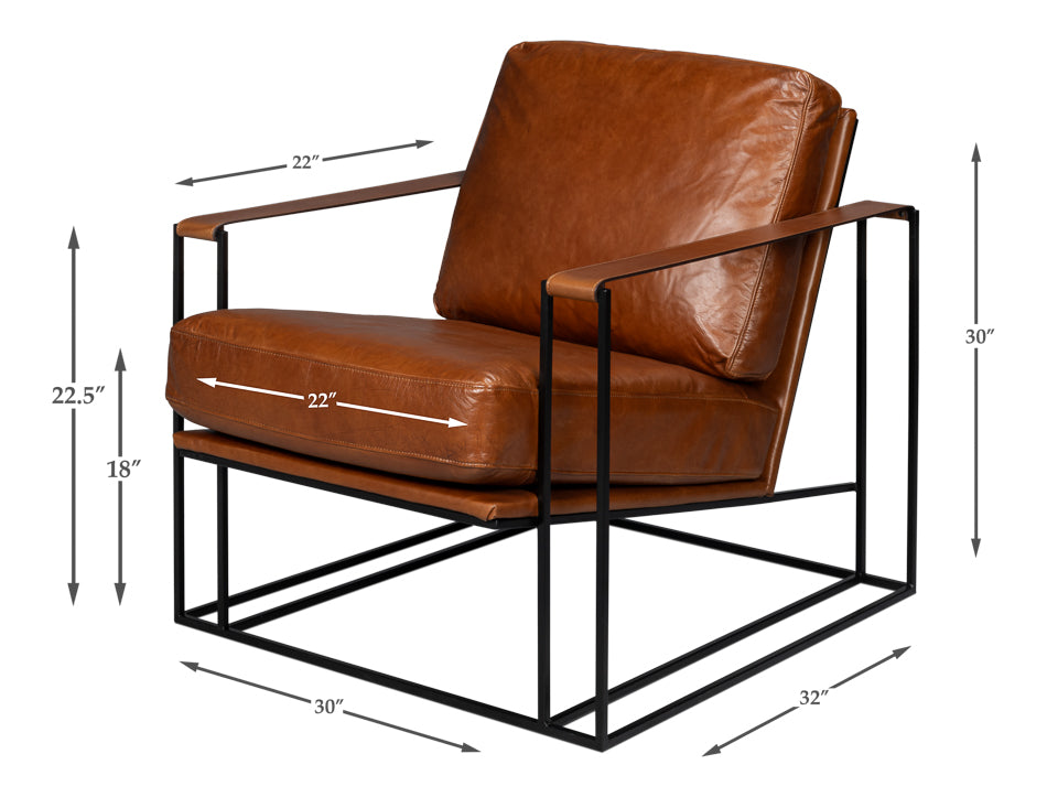 American Home Furniture | Sarreid - Oryan Chair - Havana Brown