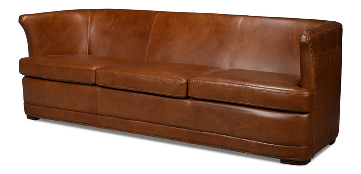 American Home Furniture | Sarreid - Mcmillan Distilled Leather Sofa Brown