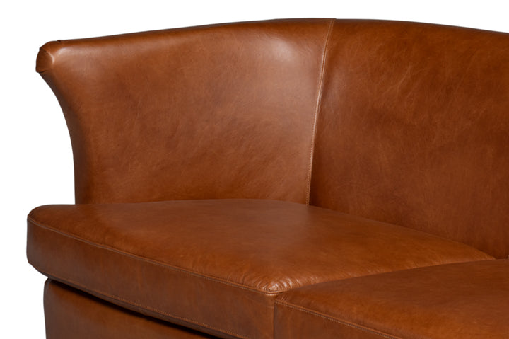 American Home Furniture | Sarreid - Mcmillan Distilled Leather Sofa Brown