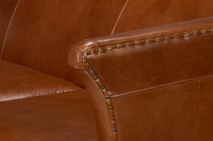 American Home Furniture | Sarreid - Mcmillan Distilled Leather Sofa Brown