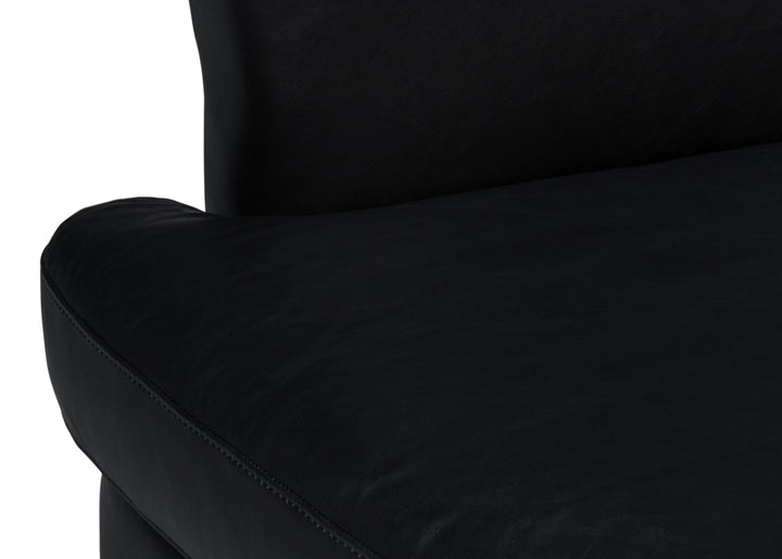 American Home Furniture | Sarreid - Mcmillan Distilled Leather Sofa Onyx Blk