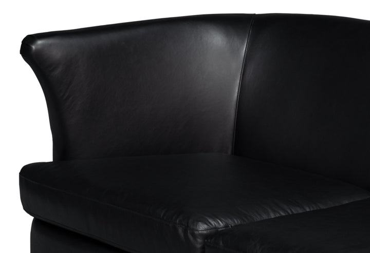 American Home Furniture | Sarreid - Mcmillan Distilled Leather Sofa Onyx Blk