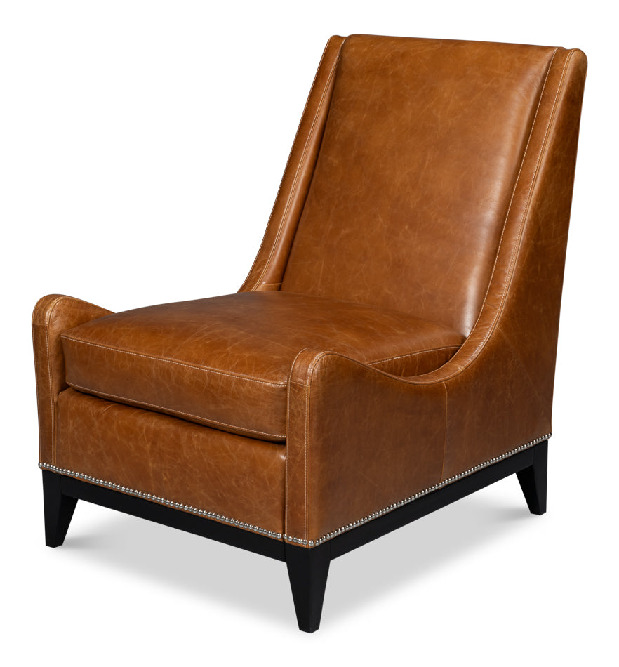 American Home Furniture | Sarreid - Brandy Accent Chair - Cuba Brown