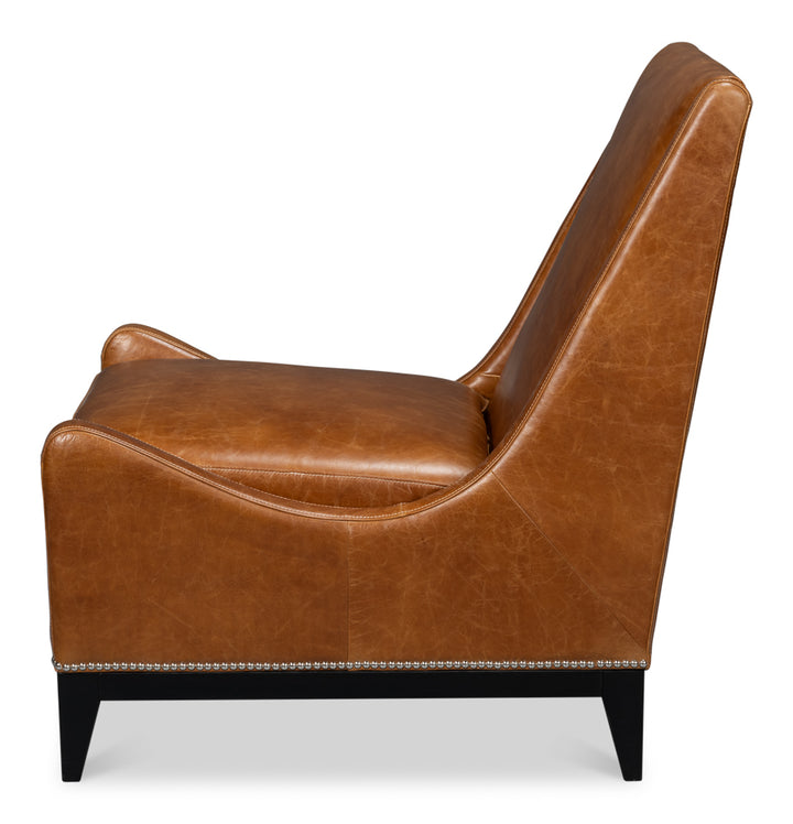 American Home Furniture | Sarreid - Brandy Accent Chair - Cuba Brown