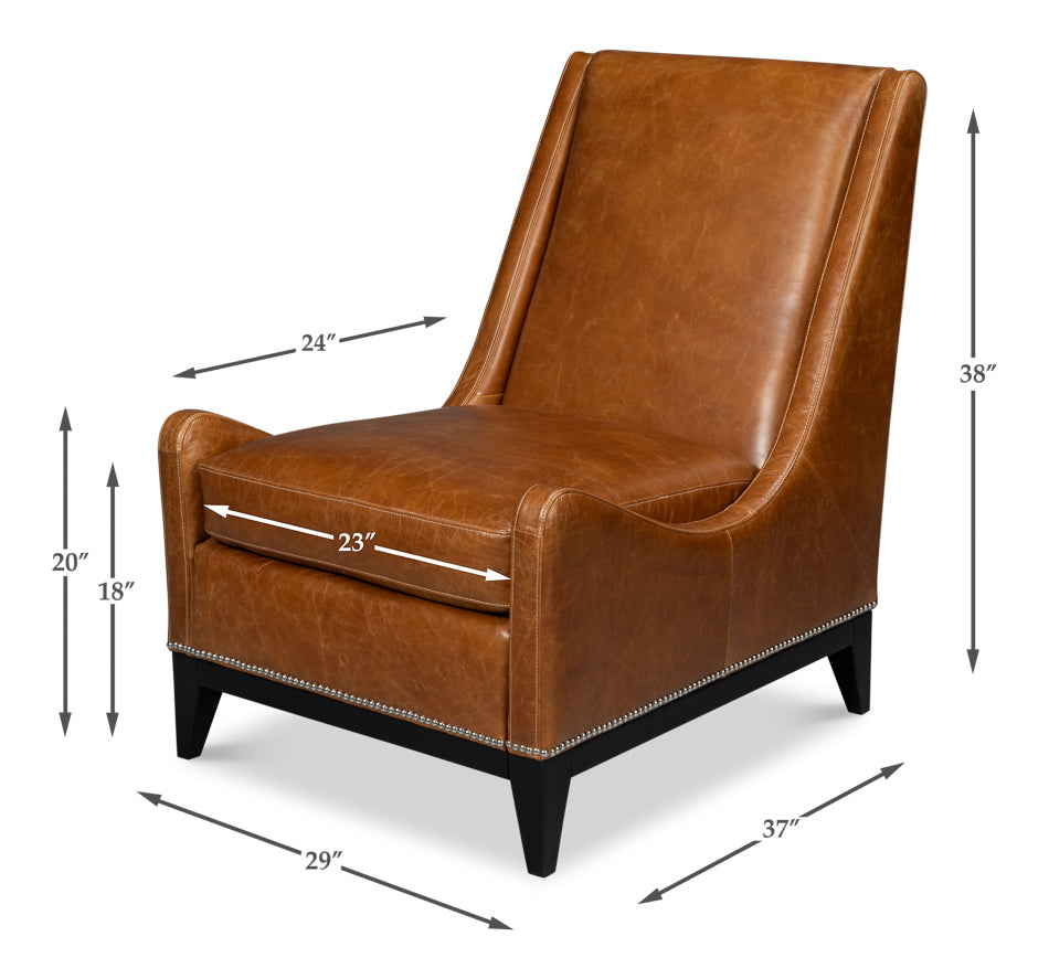 American Home Furniture | Sarreid - Brandy Accent Chair - Cuba Brown