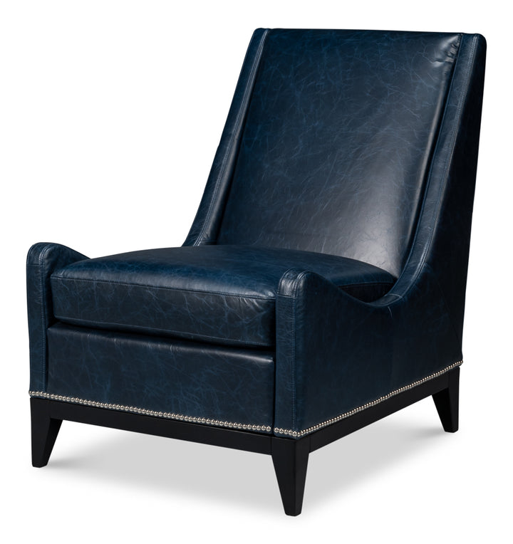 American Home Furniture | Sarreid - Brandy Accent Chair - Chateau Blue