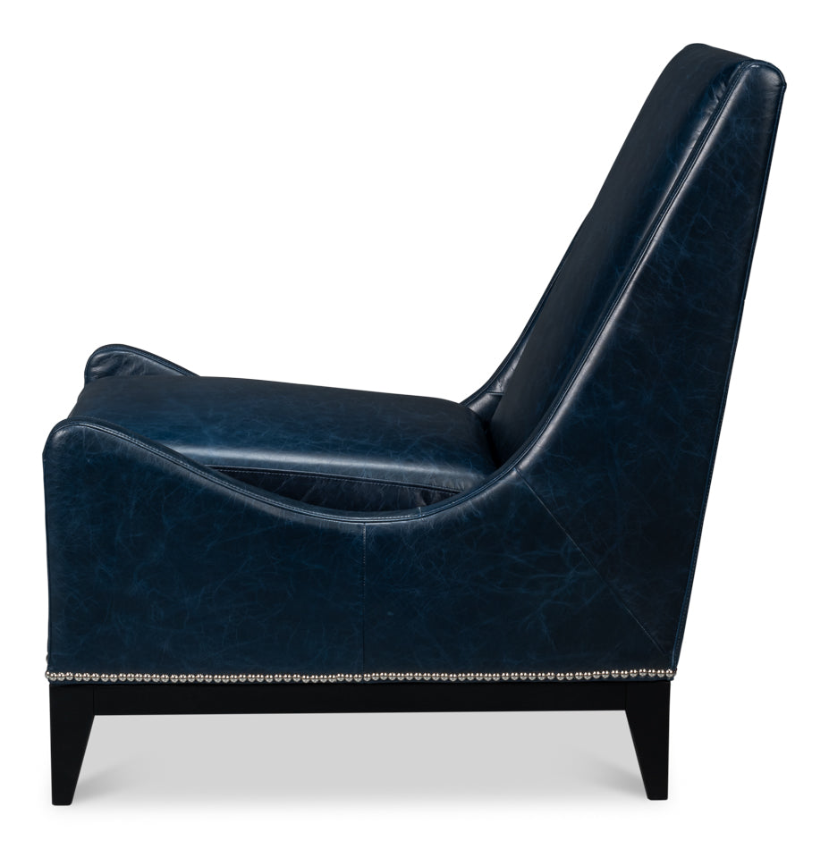 American Home Furniture | Sarreid - Brandy Accent Chair - Chateau Blue