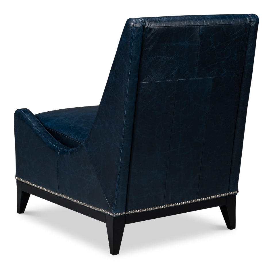 American Home Furniture | Sarreid - Brandy Accent Chair - Chateau Blue