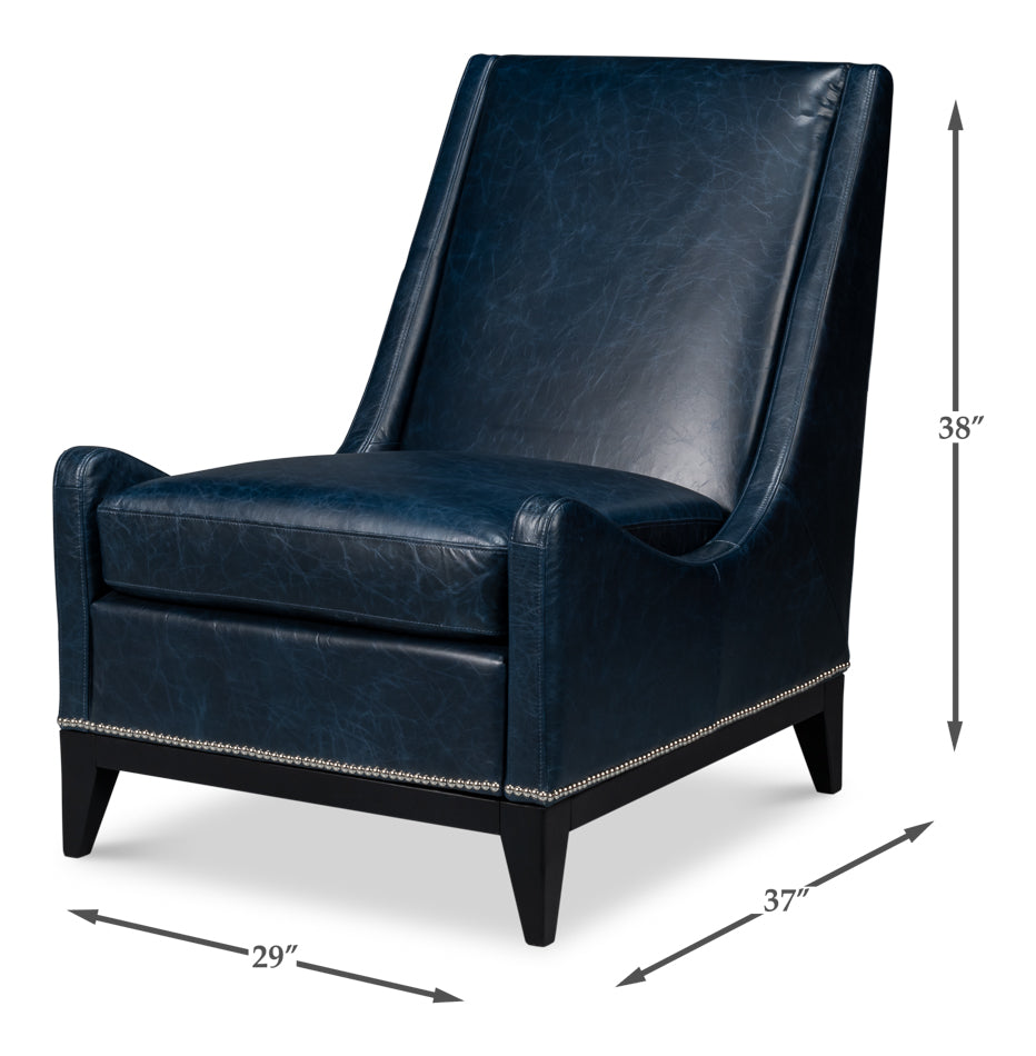 American Home Furniture | Sarreid - Brandy Accent Chair - Chateau Blue