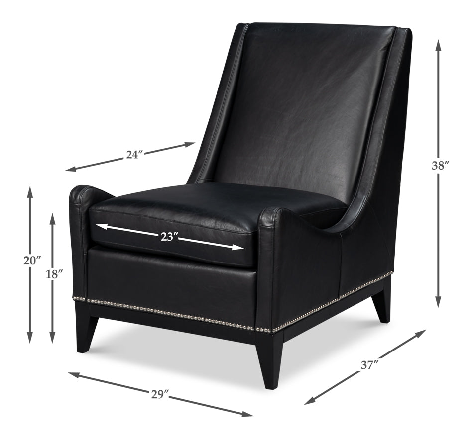 American Home Furniture | Sarreid - Brandy Accent Chair - Onyx Black