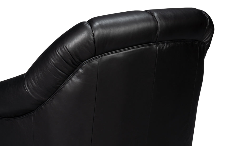 American Home Furniture | Sarreid - Scoth Swivel Chair In Distilled Lthr Blk