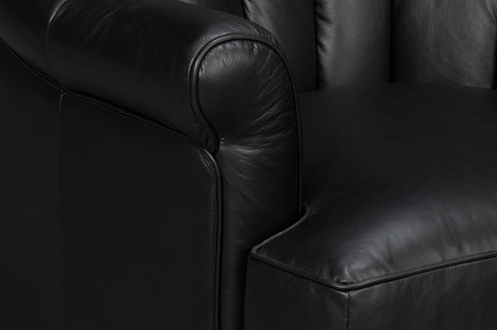 American Home Furniture | Sarreid - Scoth Swivel Chair In Distilled Lthr Blk