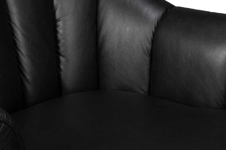 American Home Furniture | Sarreid - Scoth Swivel Chair In Distilled Lthr Blk