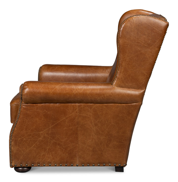 American Home Furniture | Sarreid - London Dry Accent Chair - Cuba Brown