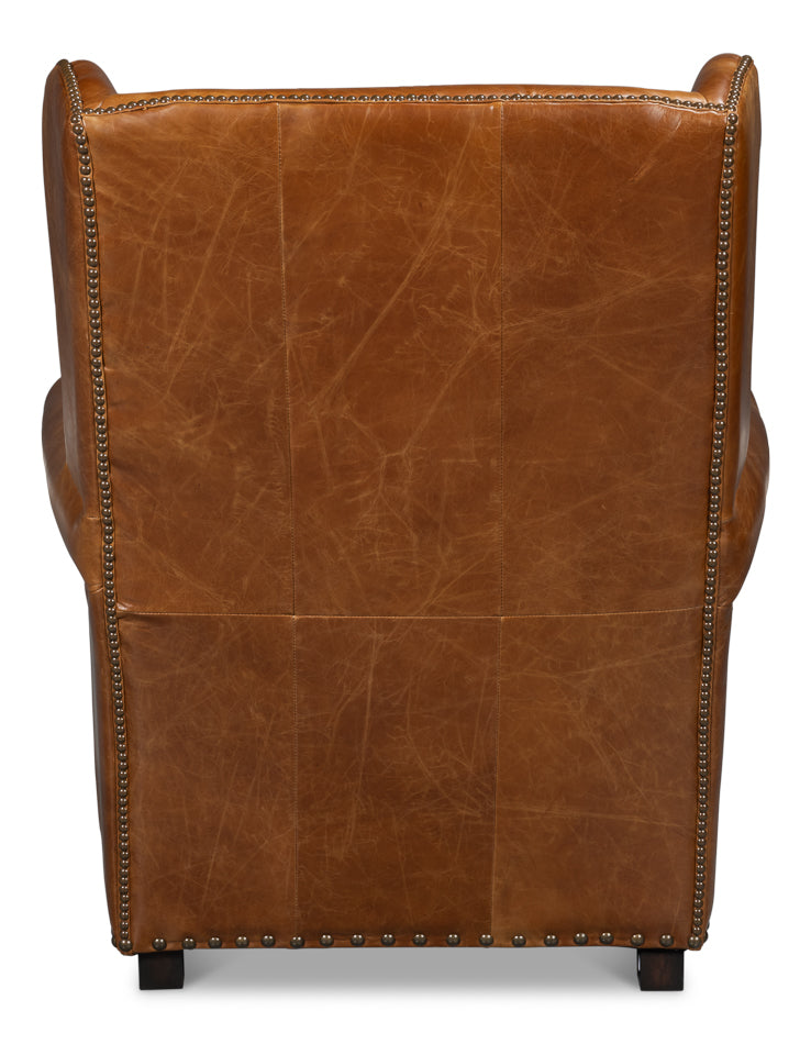 American Home Furniture | Sarreid - London Dry Accent Chair - Cuba Brown