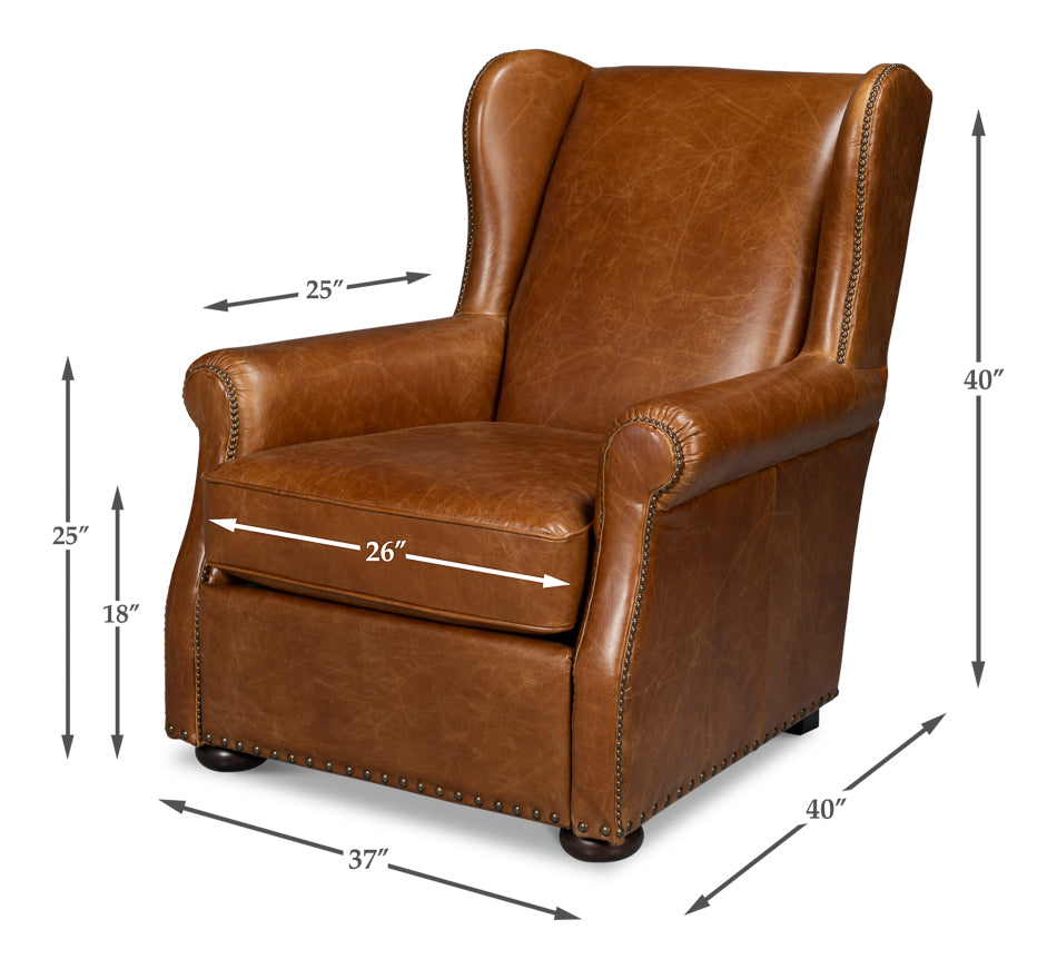 American Home Furniture | Sarreid - London Dry Accent Chair - Cuba Brown