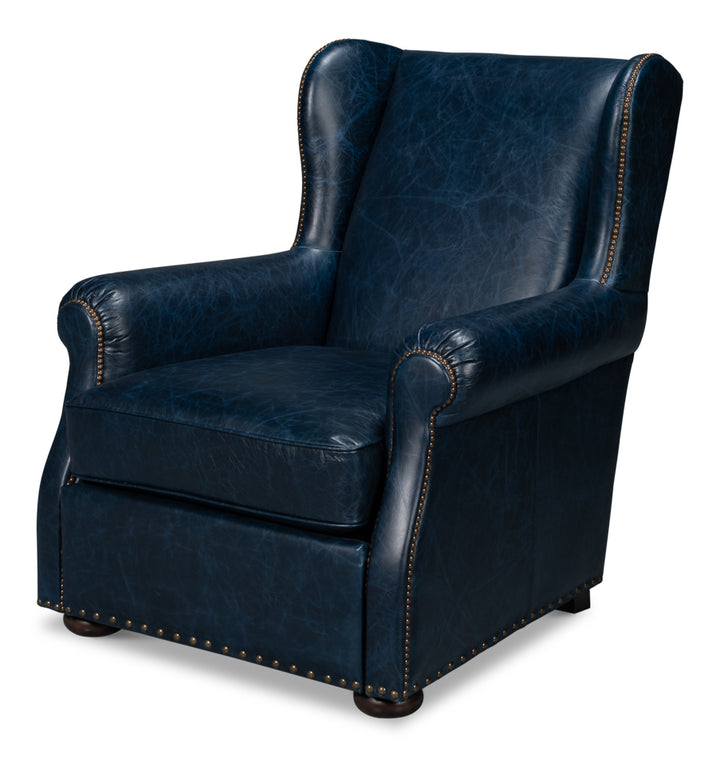 American Home Furniture | Sarreid - London Dry Accent Chair - Chateau Blue