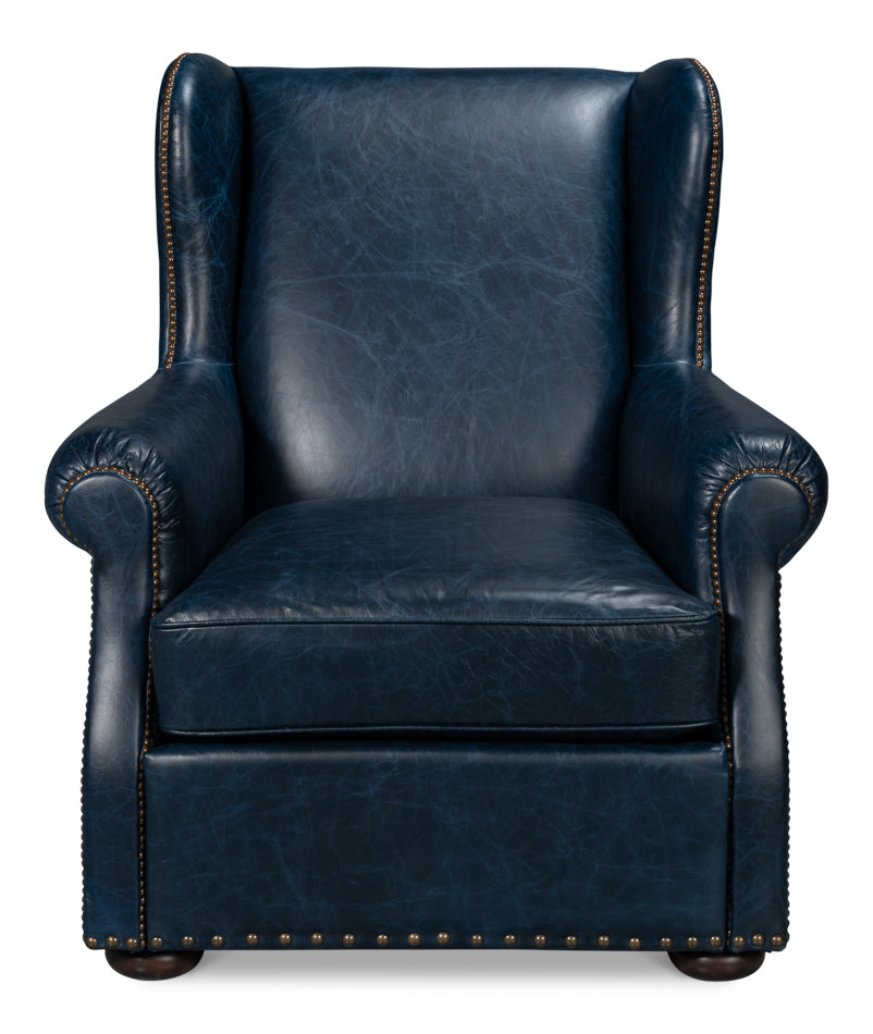 American Home Furniture | Sarreid - London Dry Accent Chair - Chateau Blue