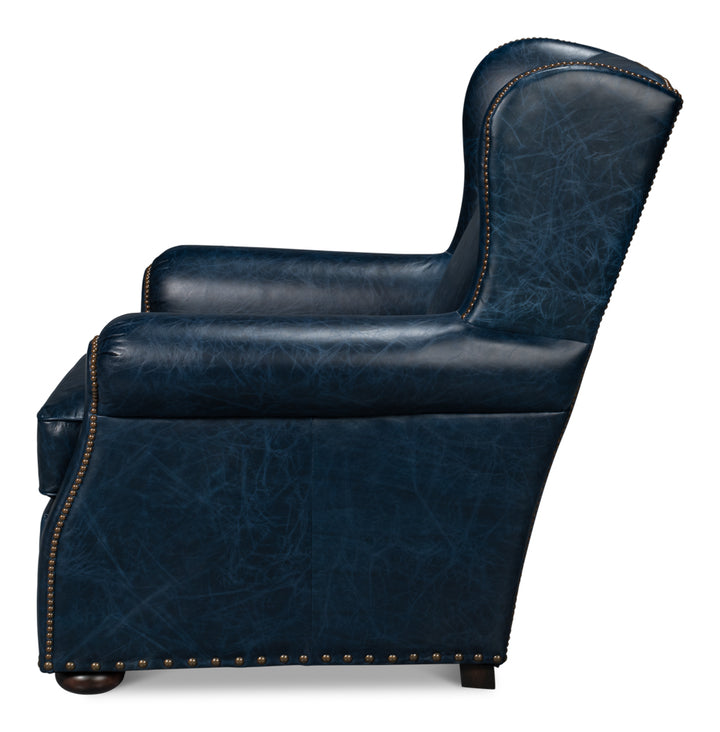 American Home Furniture | Sarreid - London Dry Accent Chair - Chateau Blue