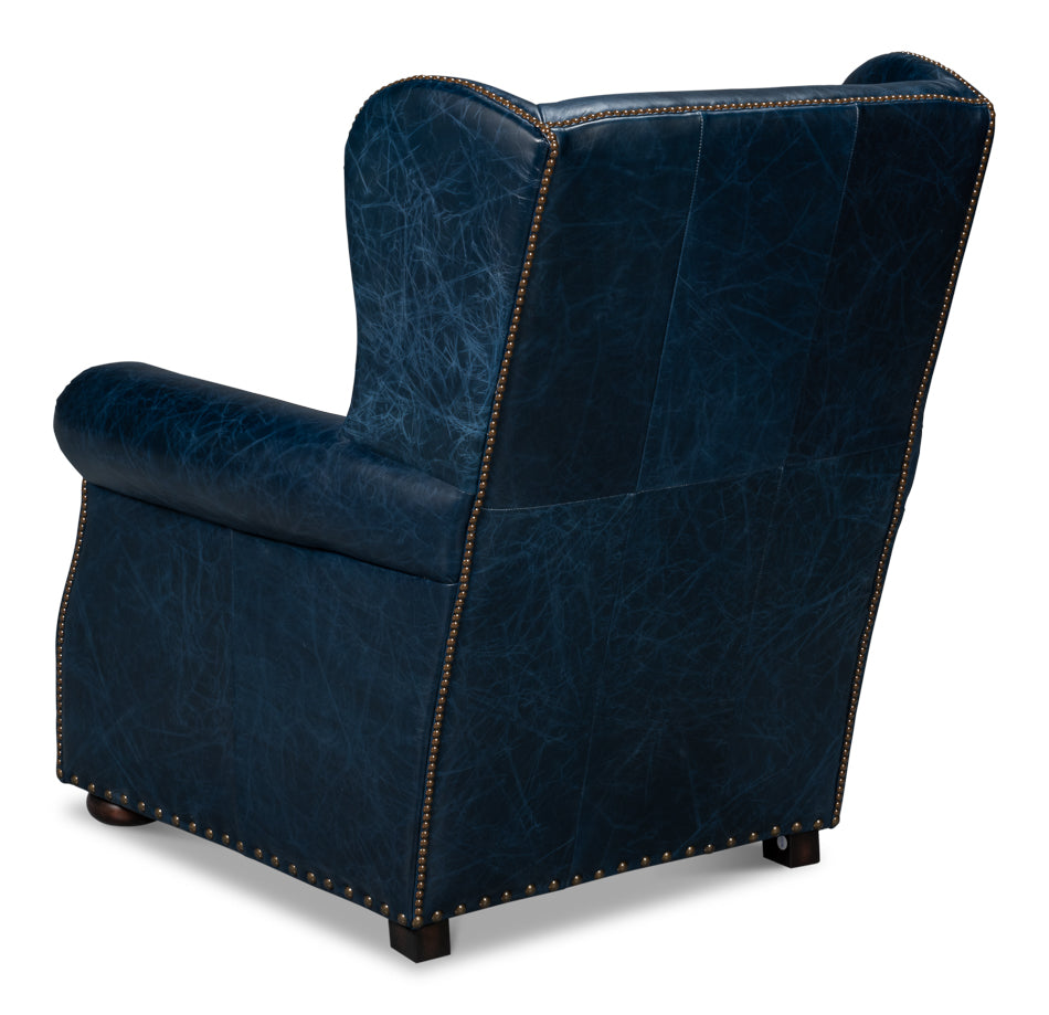 American Home Furniture | Sarreid - London Dry Accent Chair - Chateau Blue