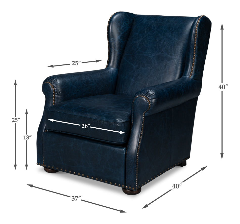 American Home Furniture | Sarreid - London Dry Accent Chair - Chateau Blue