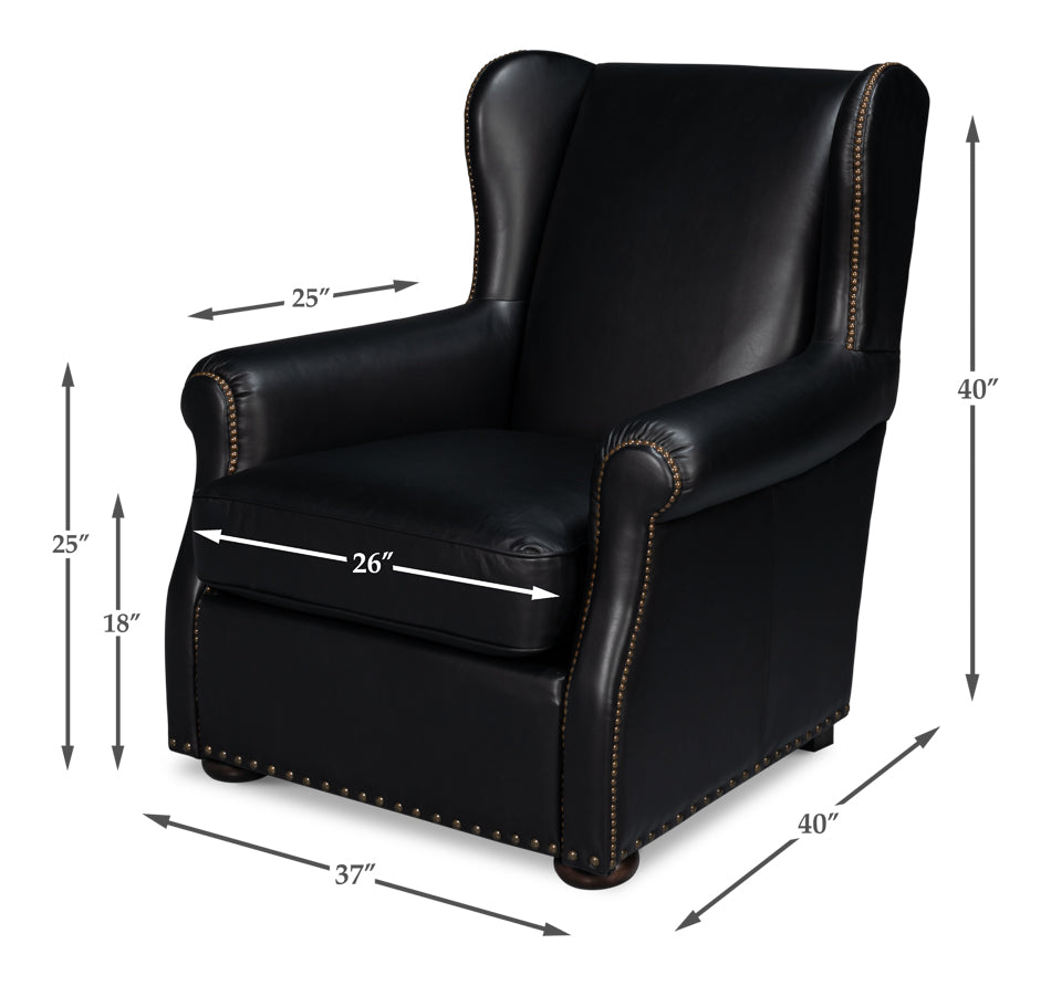 American Home Furniture | Sarreid - London Dry Accent Chair - Onyx Black