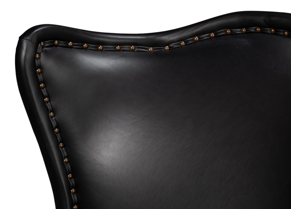 American Home Furniture | Sarreid - Drake Distilled Leather Chair - Black