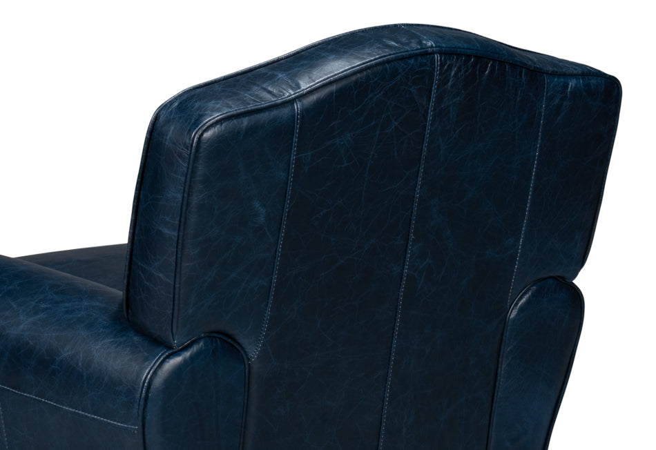 American Home Furniture | Sarreid - Elite French Club Swivel Chair - Blue