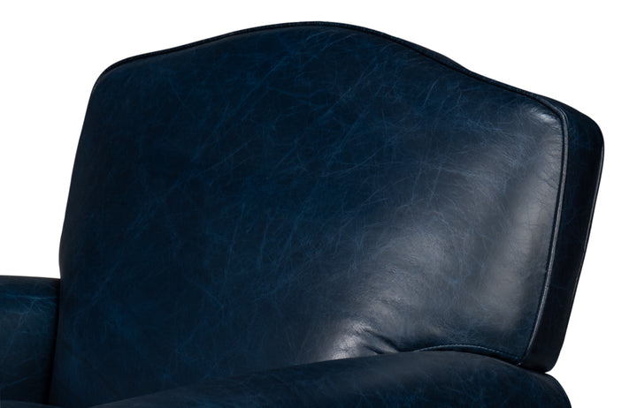 American Home Furniture | Sarreid - Elite French Club Swivel Chair - Blue