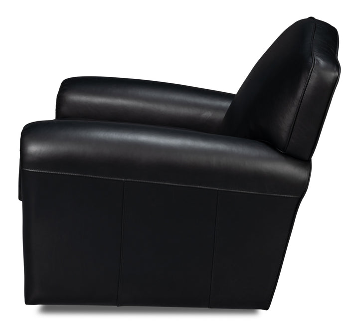 American Home Furniture | Sarreid - Elite French Club Swivel Chair - Black