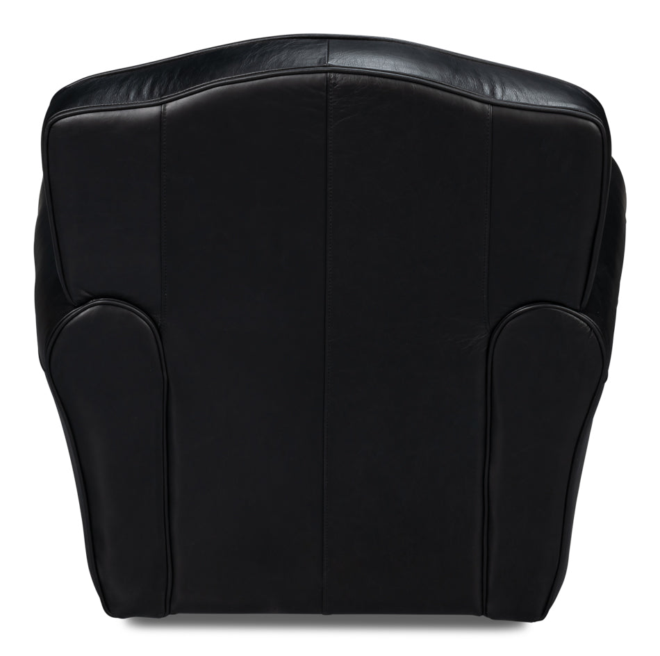 American Home Furniture | Sarreid - Elite French Club Swivel Chair - Black