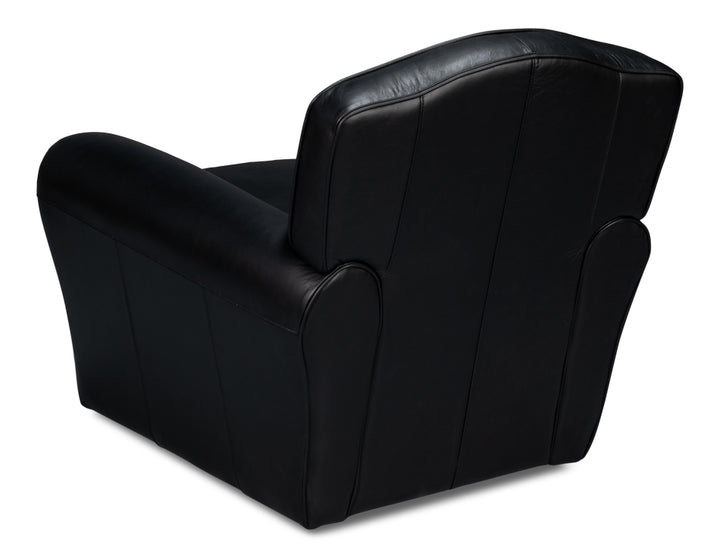 American Home Furniture | Sarreid - Elite French Club Swivel Chair - Black