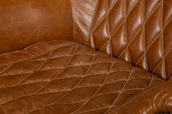 American Home Furniture | Sarreid - Bugatti Leather Swivel Chair - Cuba Brown