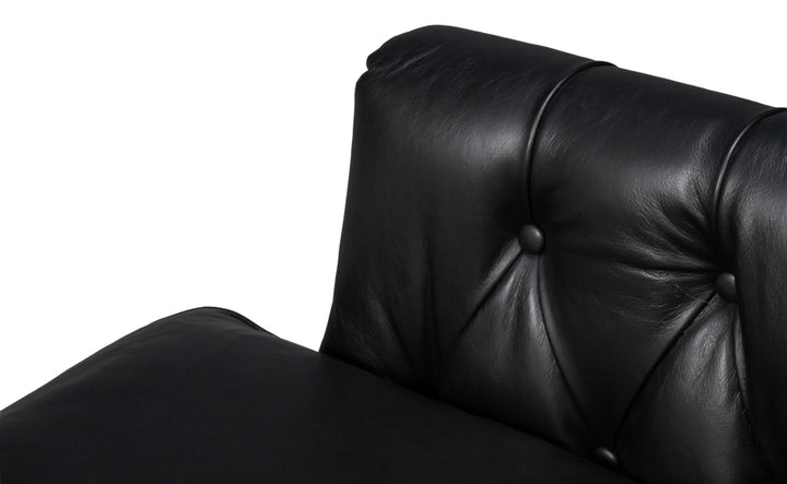 American Home Furniture | Sarreid - Coolidge Leather Swivel Chair - Black