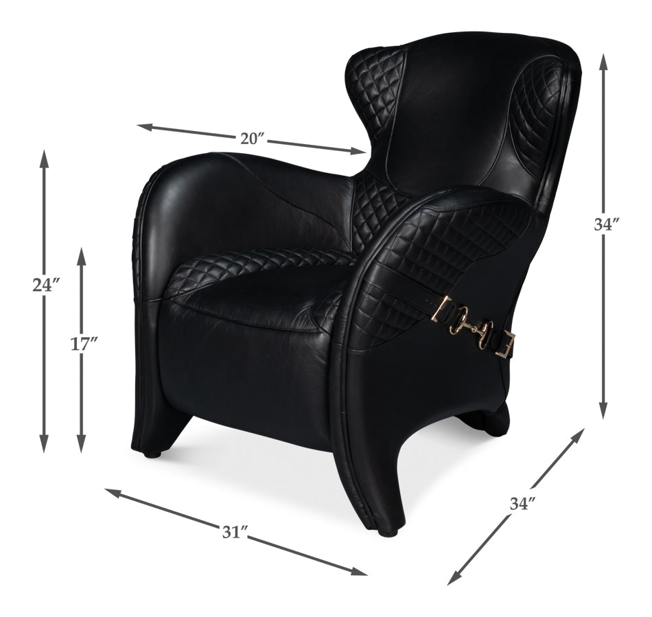 American Home Furniture | Sarreid - Hera Arm Chair - Onyx Black