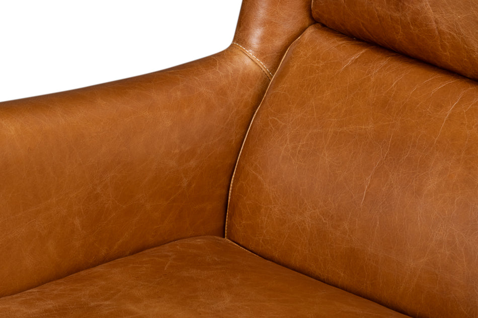 American Home Furniture | Sarreid - Elite Wing Lounge Chair - Cuba Brown