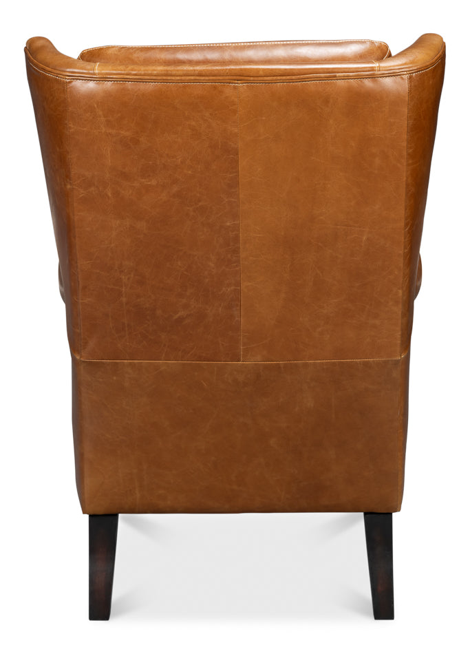 American Home Furniture | Sarreid - Elite Wing Lounge Chair - Cuba Brown