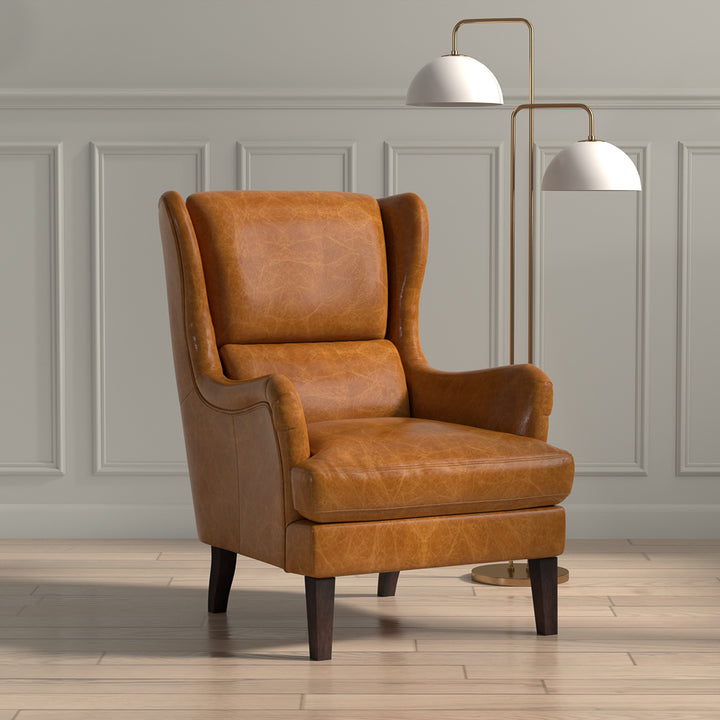 Edmonds Distilled Leather Chair,Blue