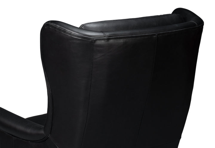 American Home Furniture | Sarreid - Elite Wing Lounge Chair - Onyx Black