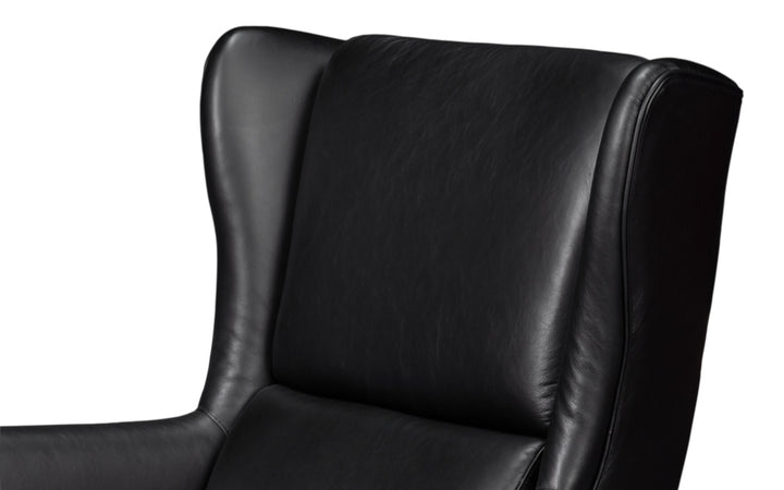 American Home Furniture | Sarreid - Elite Wing Lounge Chair - Onyx Black