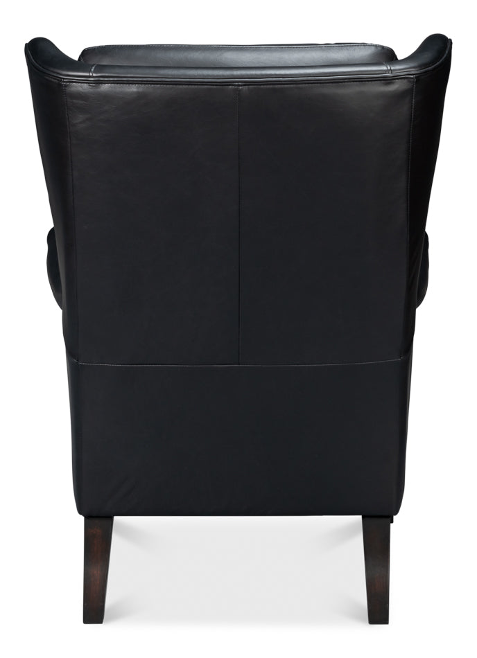 American Home Furniture | Sarreid - Elite Wing Lounge Chair - Onyx Black